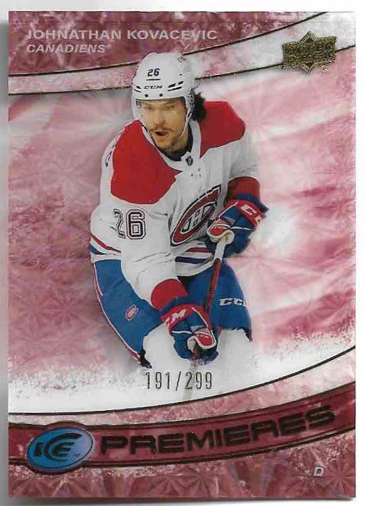 Rookie Red Ice Premieres JOHNATHAN KOVACEVIC 22-23 UD Ice /299