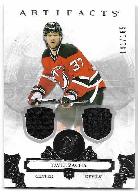 Jersey Material Silver PAVEL ZACHA 17-18 UD Artifacts /165