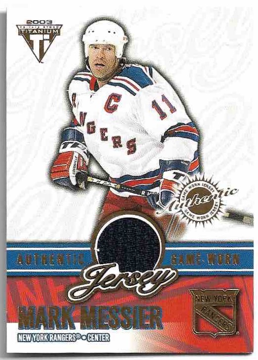 Jersey Game Worn MARK MESSIER 02-03 Pacific Private Stock Titanium /809 (bílé místo zezadu)
