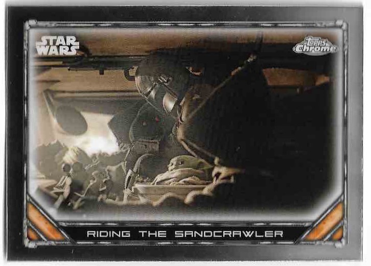 RIDING THE SANDCRAWLER DIN DJARIN/GROGU 2023 Topps Chrome Mandalorian Star Wars