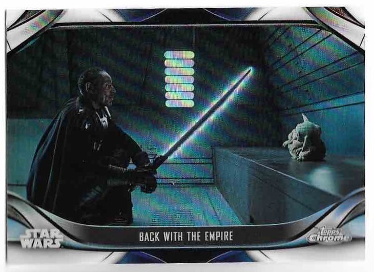 Refractor BACK WITH THE EMPIRE GROGU 2023 Topps Chrome Mandalorian Star Wars