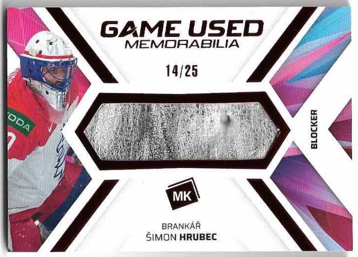 Blocker Red Game Used Memorabilia ŠIMON HRUBEC 2023 MK Národní tým /25