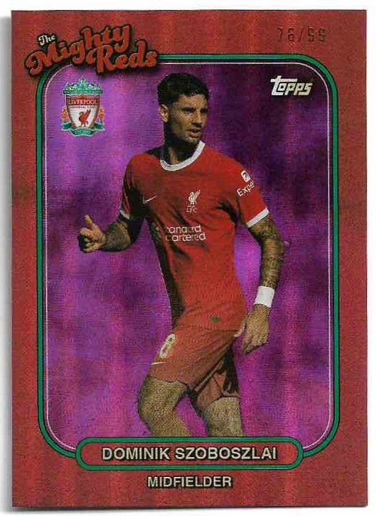 Limited Foil The Mighty Reds DOMINIK SZOBOSZLAI 23-24 Topps Liverpool Team Set /99