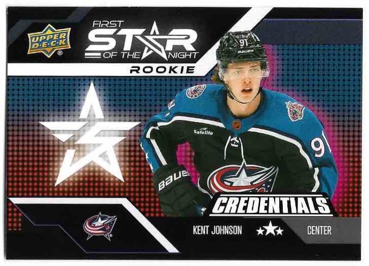Rookie Star of the Night KENT JOHNSON 22-23 UD Credentials