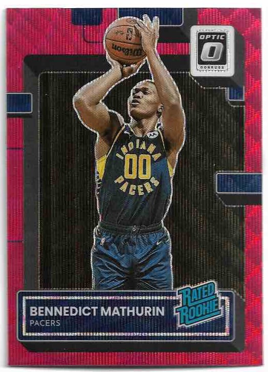 Red Wave Rated Rookie BENNEDICT MATHURIN 22-23 Panini Donruss Optic Basketball