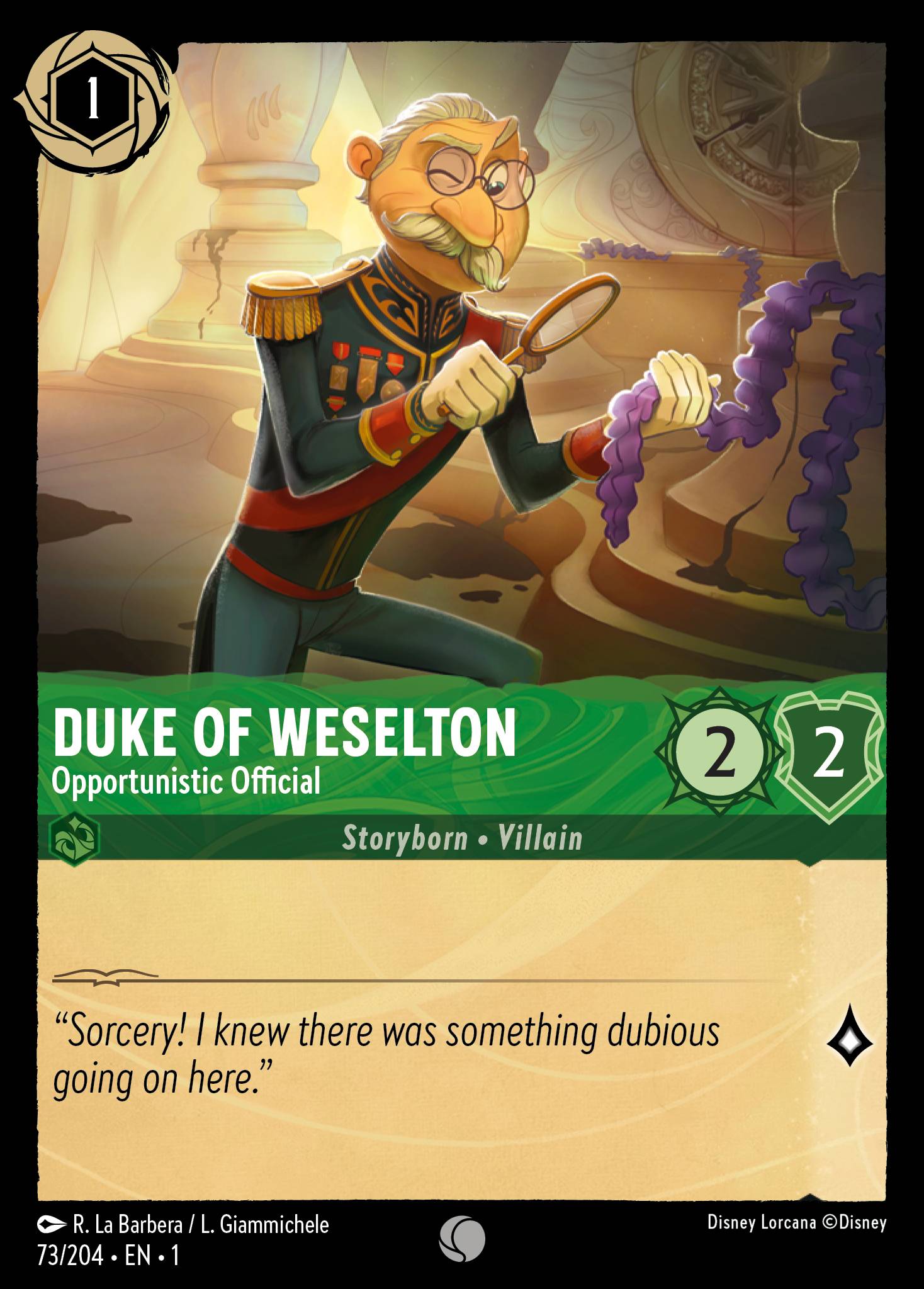 DUKE OF WESELTON - Opportunistic Official