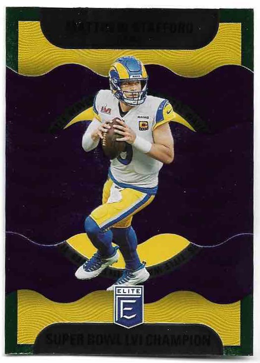 Green Super Bowl IVI Champion MATTHEW STAFFORD 2022 Panini Donruss Elite Football
