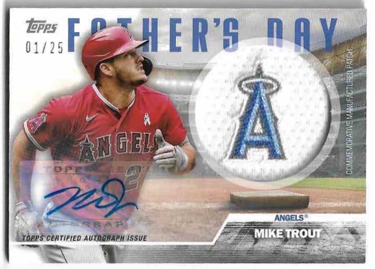 Auto Patch Father's Day Commemorative Team Patch MIKE TROUT 2023 Topps Series 2 Baseball /25
