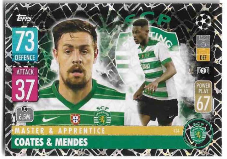 Master & Apprentice COATES/MENDES 21-22 Topps Match Attax UCL