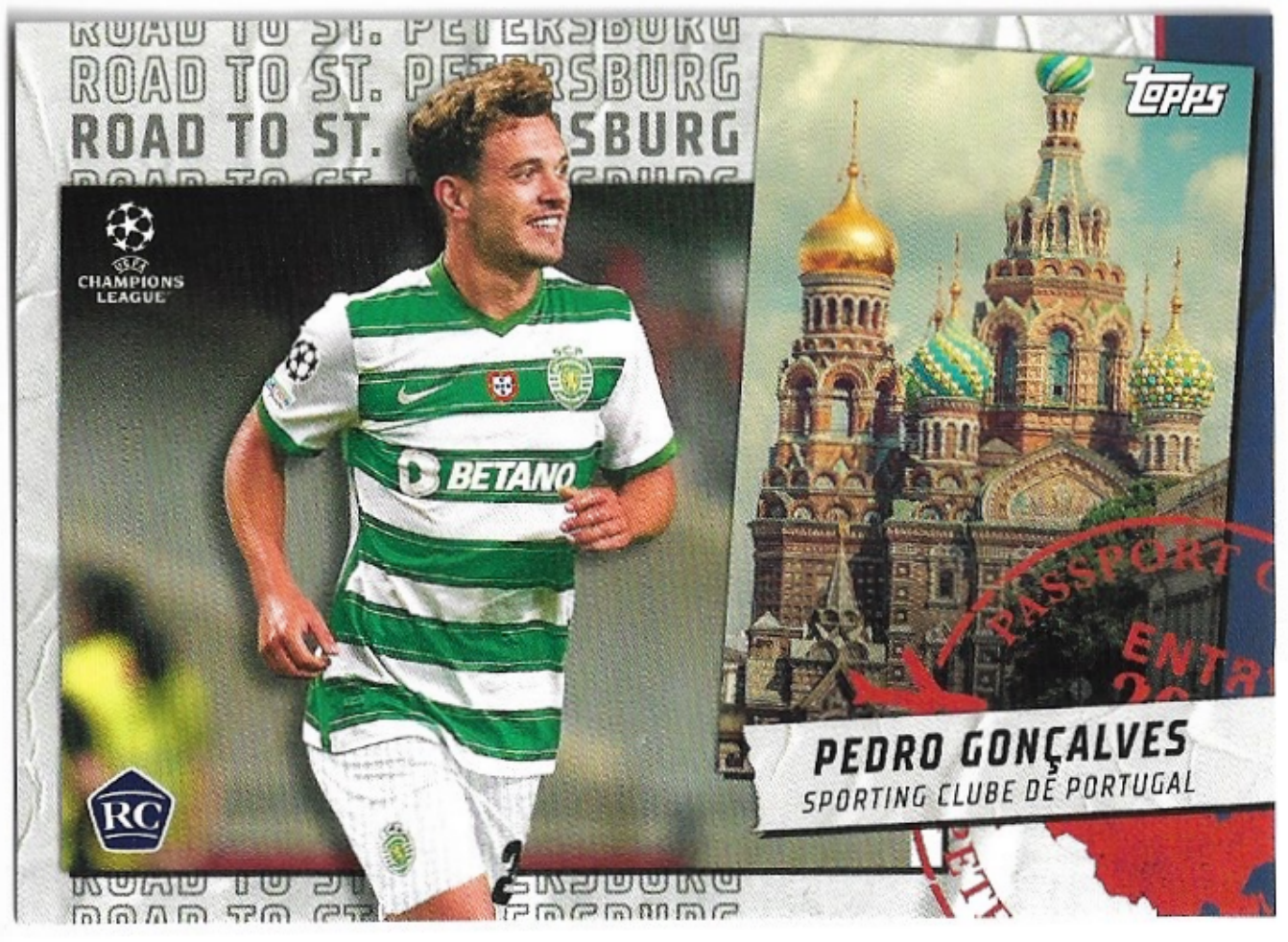 Rookie Road To St. Petersburg PEDRO GONCALVES 21-22 Topps UEFA Champions League