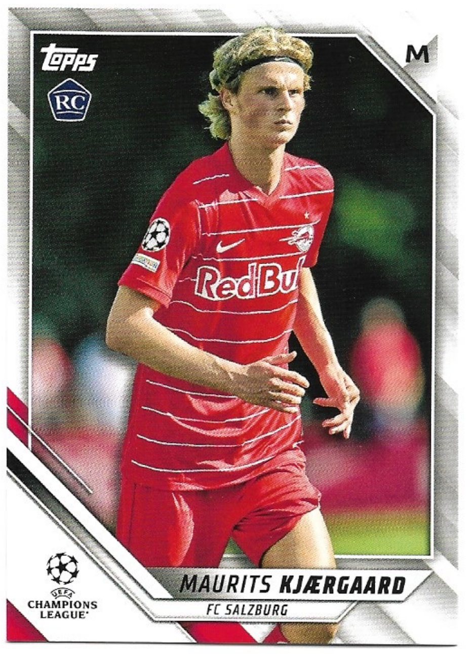 Rookie MAURITS KJAERGAARD 21-22 Topps UEFA Champions League