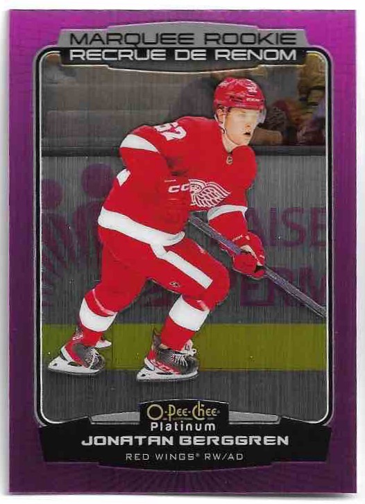 Matte Pink Marquee Rookie JONATAN BERGGREN 22-23 UD O-Pee-Chee OPC Platinum