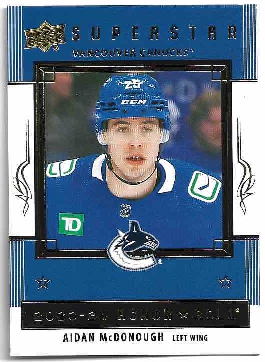 Rookie Honor Roll AIDAN MCDONOUGH 23-24 UD Series 2