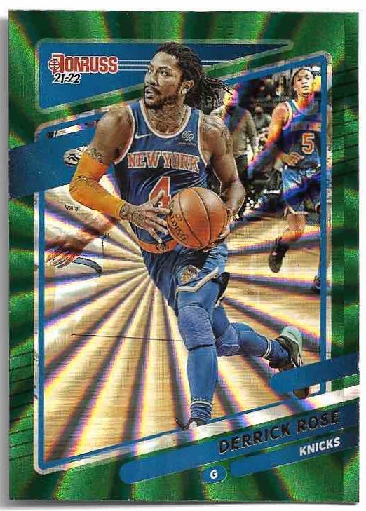 Holo Green Laser DERRICK ROSE 21-22 Panini Donruss Basketball