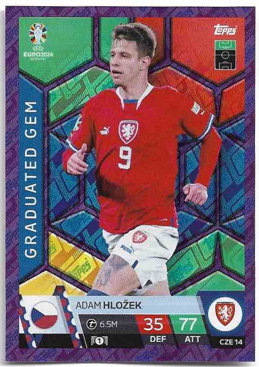 Purple Sapphire Graduated ADAM HLOŽEK 2024 EURO Match Attax