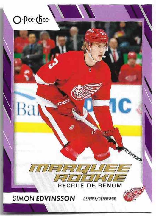 Purple Border Marquee Rookie SIMON EDVINSSON 23-24 UD O-Pee-Chee OPC /49