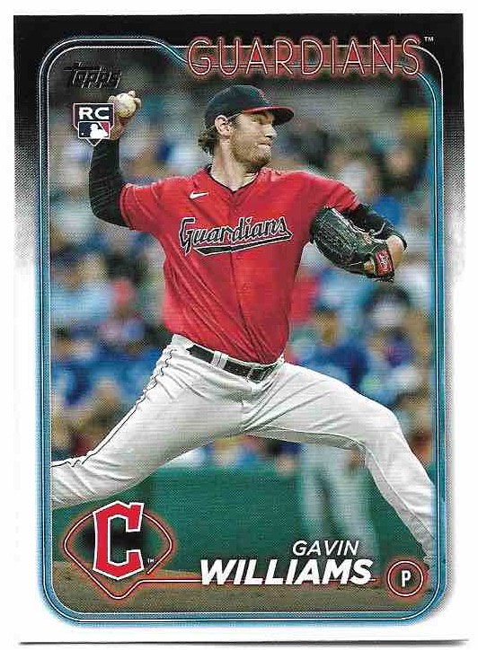 Rookie GAVIN WILLIAMS 2024 Topps Series 1 Baseball