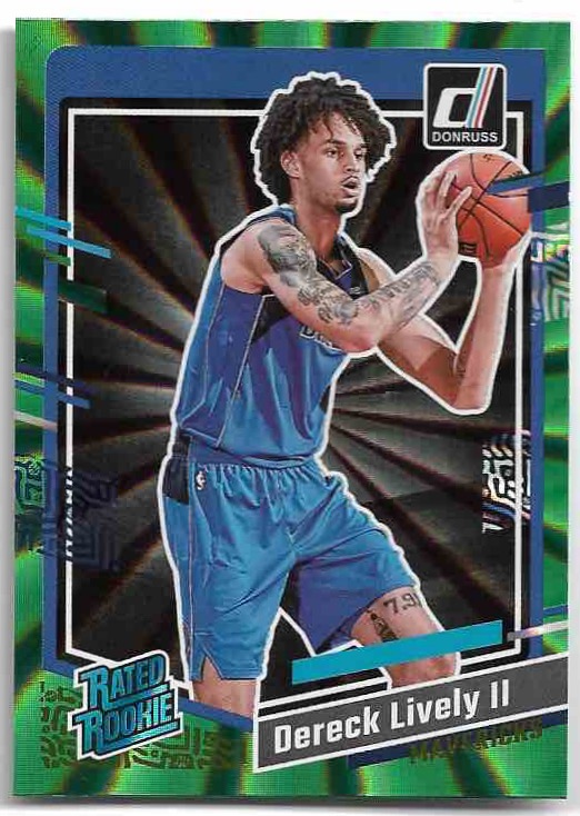 Holo Green Laser Rated Rookie DERECK LIVELY II 23-24 Panini Donruss Basketball
