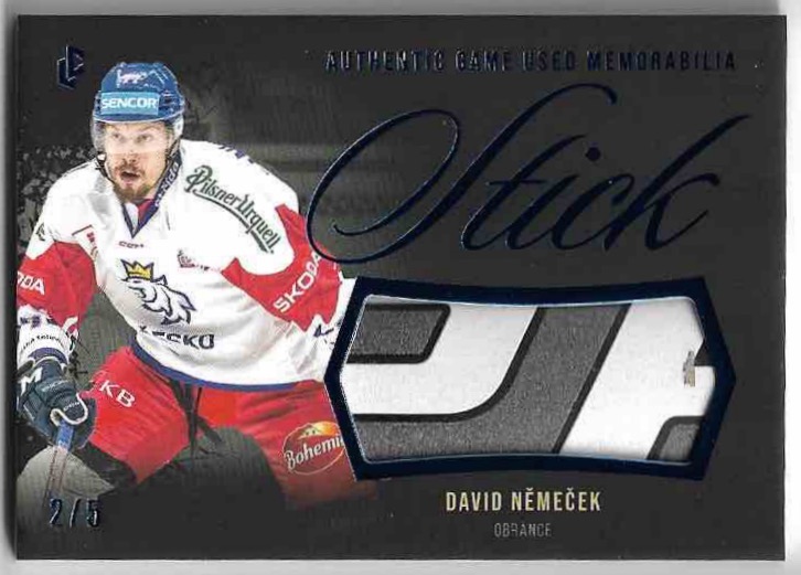 Stick Blue Game Used Memorabilia DAVID NĚMEČEK 23-24 Legendary Cards Expectations Road to Prague /5