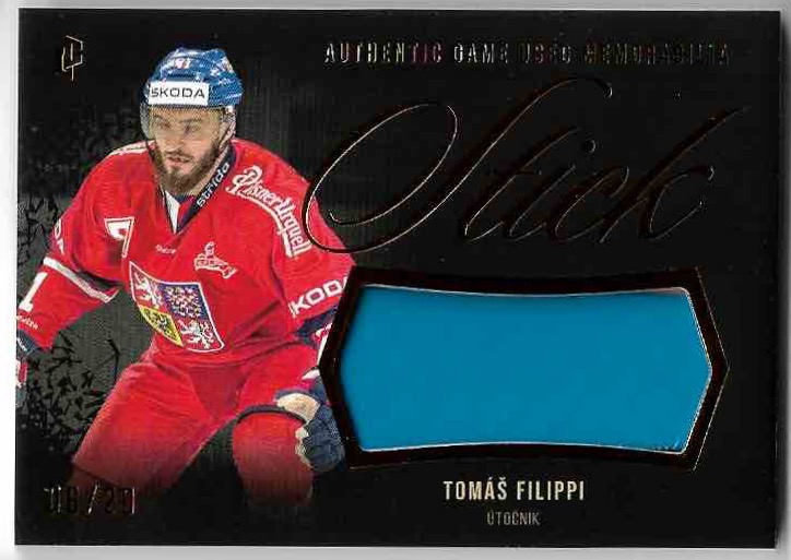 Stick Gold Game Used Memorabilia TOMÁŠ FILIPPI 23-24 Legendary Cards Expectations Road to Prague /20