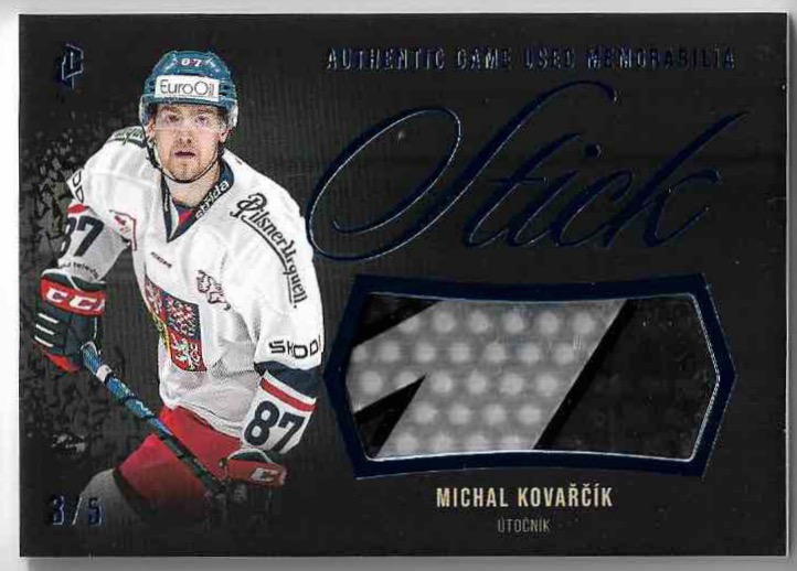 Stick Blue Game Used Memorabilia MICHAL KOVAŘČÍK 23-24 Legendary Cards Expectations Road to Prague /5