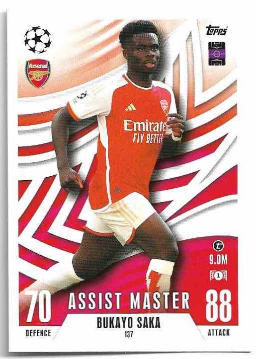 Assist Master BUKAYO SAKA 23-24 Match Attax Extra UCL