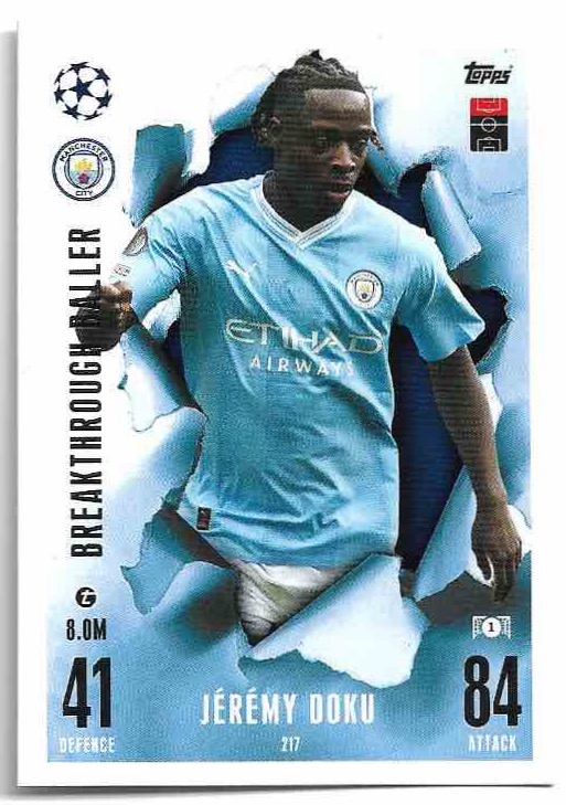 Breakthrough Baller JEREMY DOKU 23-24 Match Attax Extra UCL