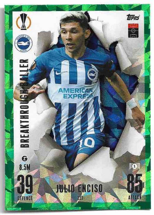 Emerald Foil Breakthrough Baller JULIO ENCISO 23-24 Match Attax Extra UCL
