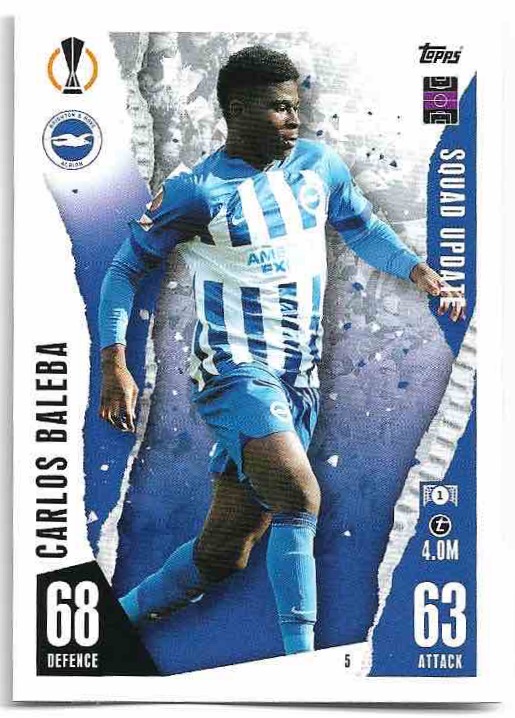 Squad Upadte CARLOS BALEBA 23-24 Match Attax Extra UCL