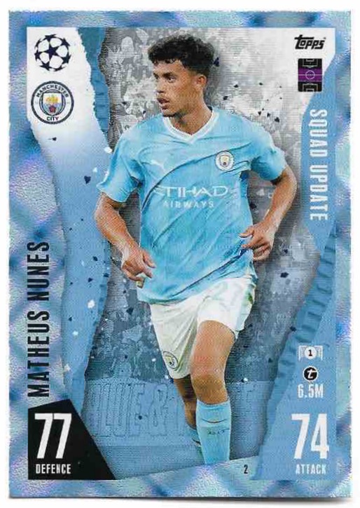 Crystal Squad Update MATHEUS NUNES 23-24 Match Attax Extra UCL