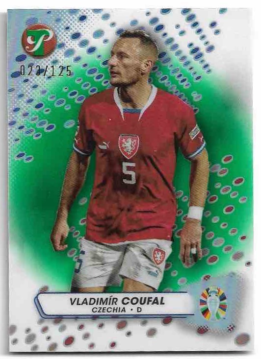 Green Refractor VLADIMÍR COUFAL 2023 Topps Pristine Road to UEFA Euro /125