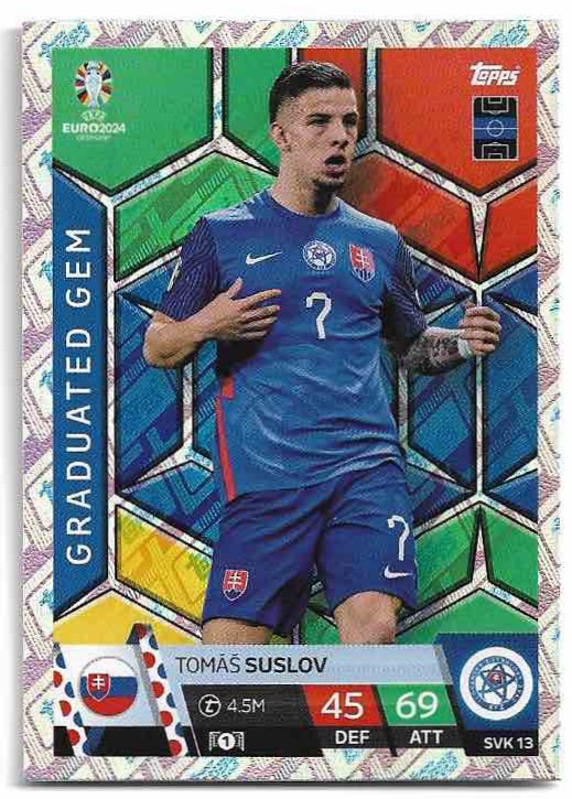 Holographic Graduated Gem TOMÁŠ SUSLOV 2024 EURO Match Attax
