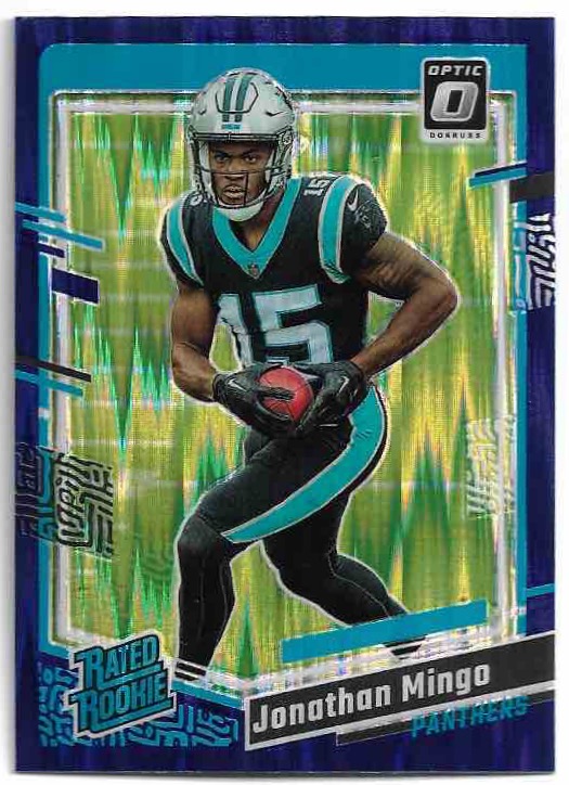 Purple Shock Rated Rookie JONATHAN MINGO 2023 Panini Donruss Optic Football