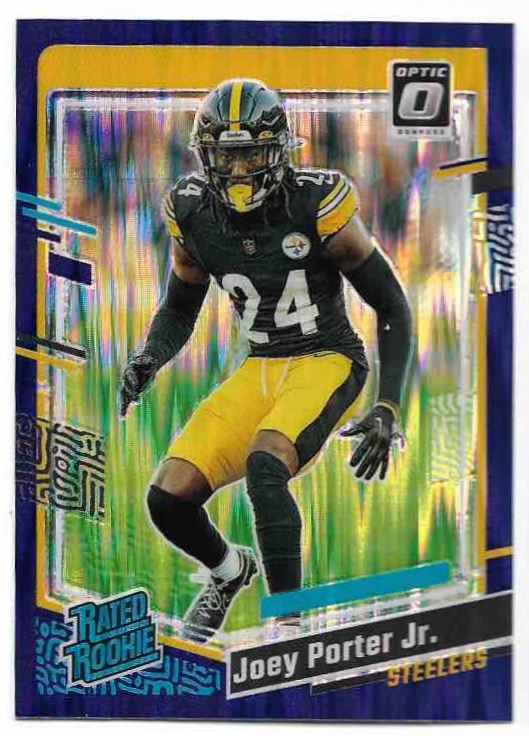 Purple Shock Rated Rookie JOEY PORTER JR. 2023 Panini Donruss Optic Football