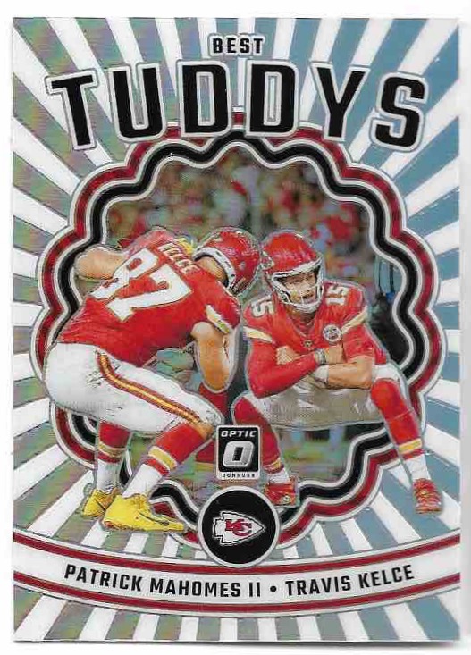 Best Tuddys PATRICK MAHOMES II/TRAVIS KELCE 2023 Panini Donruss Optic Football