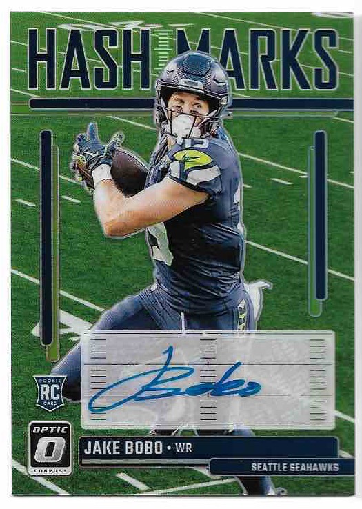 Auto Prizm Hash Marks JAKE BOBO 2023 Panini Donruss Optic Football