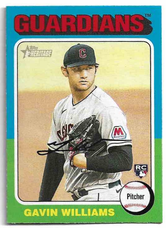 Rookie GAVIN WILLIAMS 2024 Topps Heritage Baseball