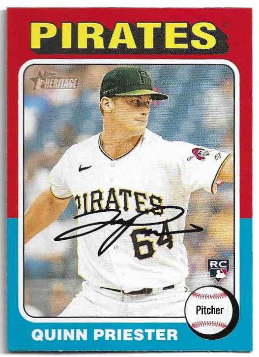 Rookie QUINN PRIESTER 2024 Topps Heritage Baseball