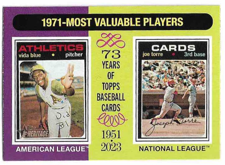 MVP VIDA BLUE/JOE TORRE 2024 Topps Heritage Baseball