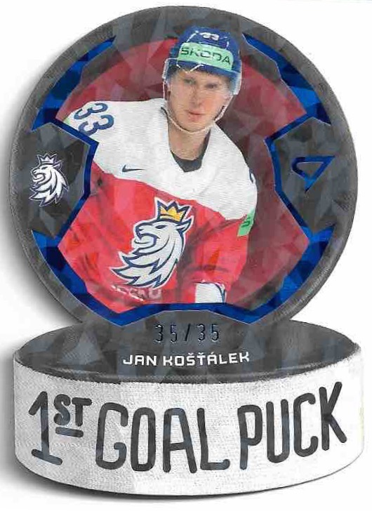 Limited Blue 1st Goal Puck JAN KOŠŤÁLEK 2024 SportZoo Hokejové Česko /35
