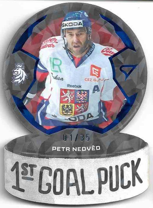 Limited Blue 1st Goal Puck PETR NEDVĚD 2024 SportZoo Hokejové Česko /35