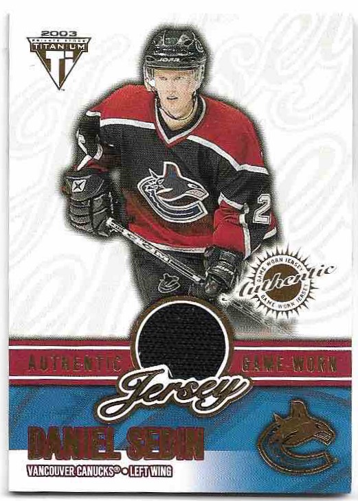 Jersey Authentic Game-Worn DANIEL SEDIN 02-03 Pacific Private Stock Titanium /1105