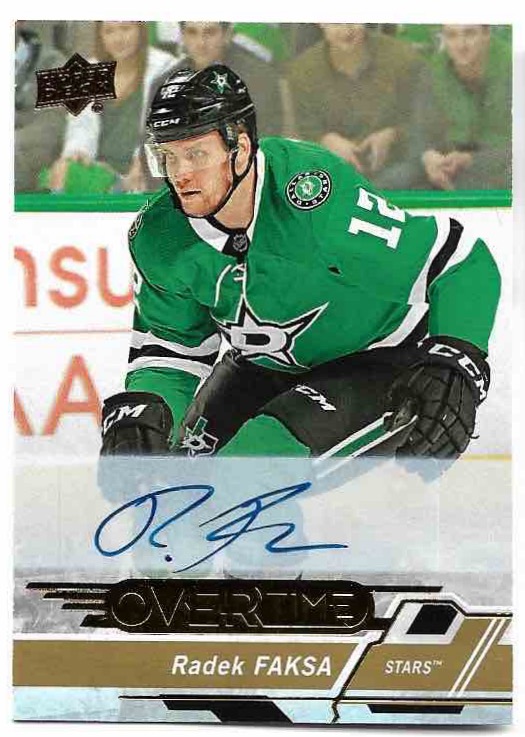 Auto Gold Foil Autograph RADEK FAKSA 18-19 UD Overtime