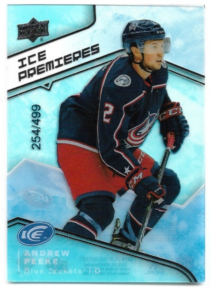 Rookie Ice Premieres Level 3 ANDREW PEEKE 19-20 UD ICE /499