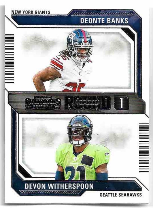 Rookie Round Numbers 1 BANKS/WITHERSPOON 2023 Panini Contenders Football