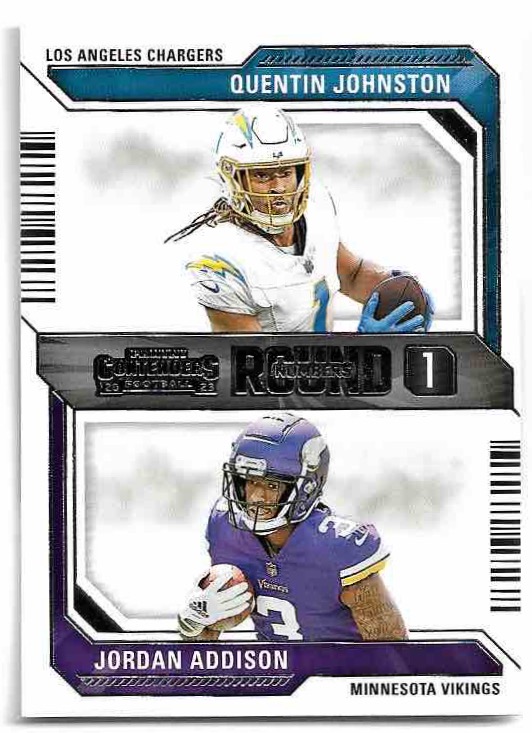 Rookie Round Numbers 1 JOHNSTON/ADDISON 2023 Panini Contenders Football