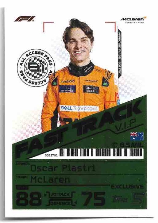 Exclusive Fast Track OSCAR PIASTRI 2024 Topps Turbo Attax