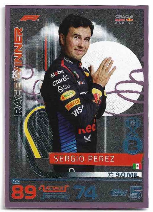 Pink Race Winner SERGIO PEREZ 2024 Topps Turbo Attax