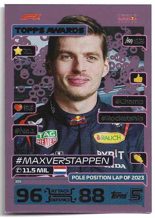 Pink Topps Awards MAX VERSTAPPEN 2024 Topps Turbo Attax