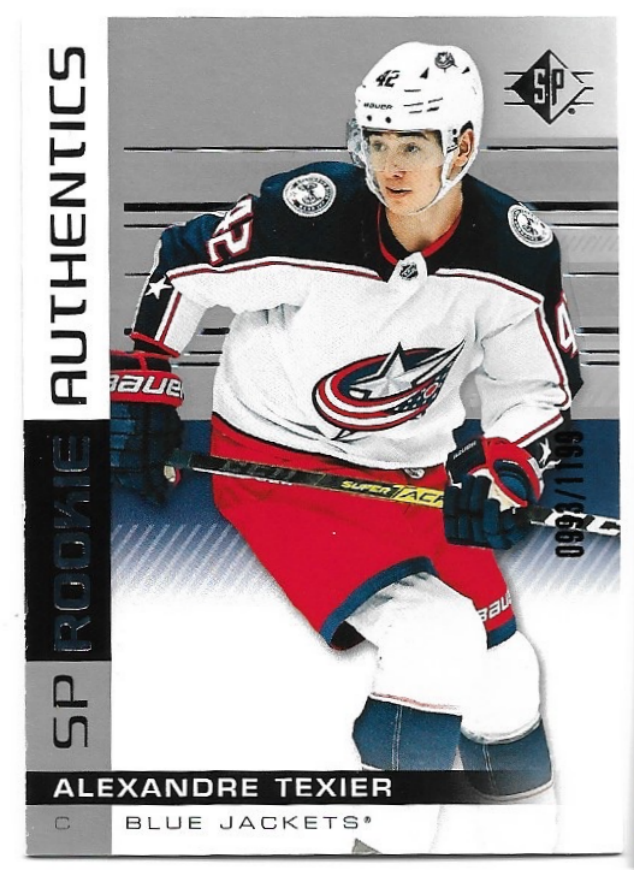 SP Rookie Authetics ALEXANDRE TEXIER 19-20 UD SP Hockey /1199